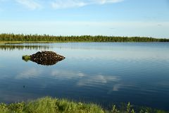 04A Beautiful Lake From Dempster Highway Between MacKenzie River Ferry And For McPherson Northwest Territories On Day Tour From Inuvik To Arctic Circle.jpg